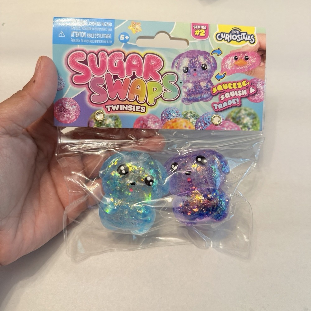 ORB Sugar Swaps Series 2 Puppy Twins Glitter Squishy‎ Toy Set New Sealed